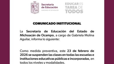 Suspenden clases en Michoacán