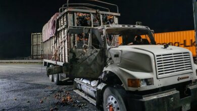 Autopista Siglo XXI, incendio de camión