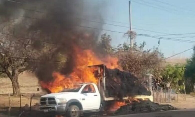 incendio vehicular, Huetamo, San Lucas
