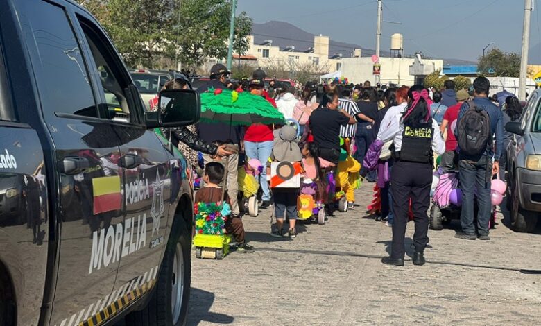 Policía Morelia y niños