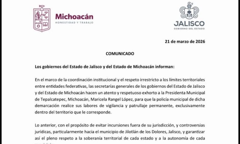 Oficio Conjunto entre los gobiernos de Michoacán y Jalisco