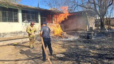 Incendio en almacén