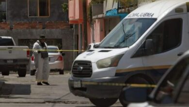 Ambulancia y zona acordonada