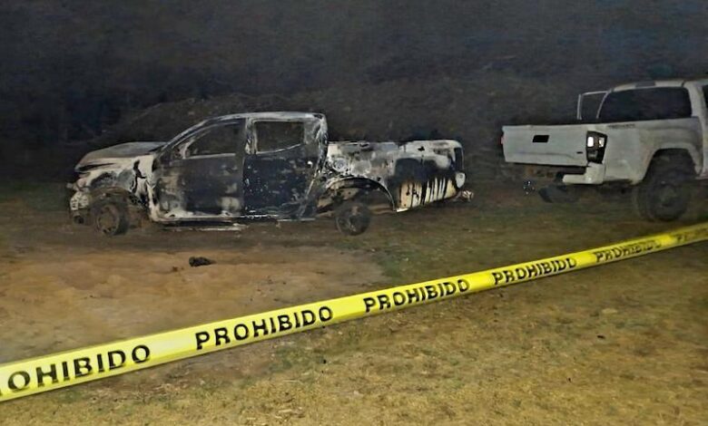 Camioneta calcinada
