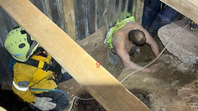 Trabajador atrapado
