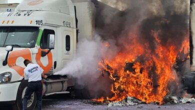 Incendio de tráiler