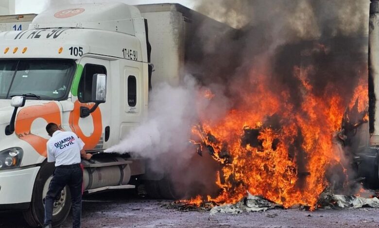 Incendio de tráiler