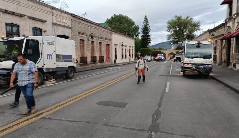 Labores de limpieza en Morelia