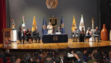 Yarabí Ávila en acto de la UMSNH