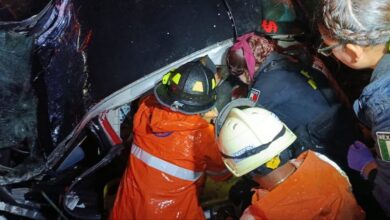 Accidente y rescatistas