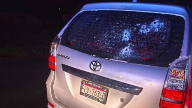 Camioneta baleada