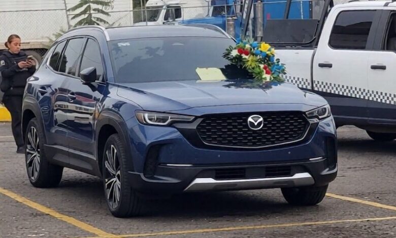 Camioneta con amenazas