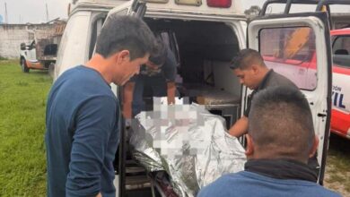 Lesionado y ambulancia