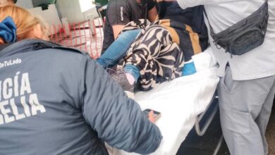 Traslado de mujer lesionada al hospital