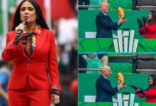 Salma Hayek y Giani Infantino