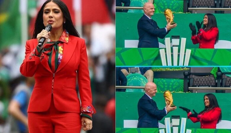 Salma Hayek y Giani Infantino