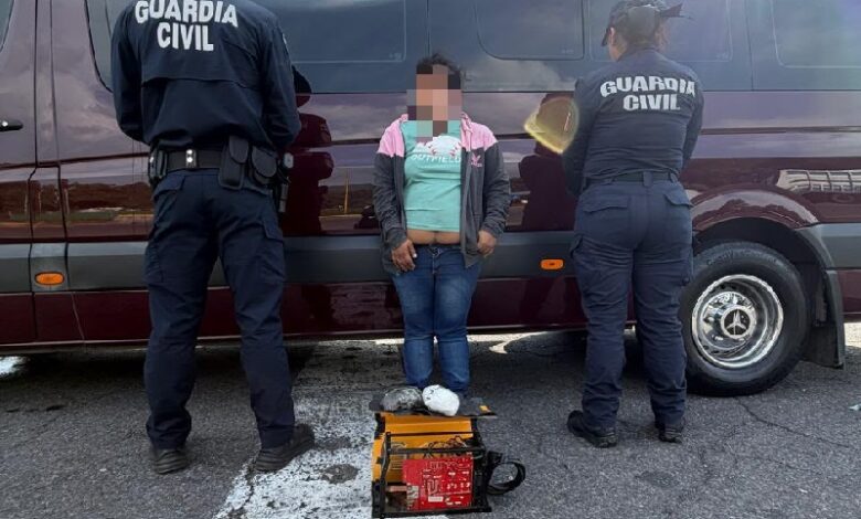 Aseguran droga en autopista
