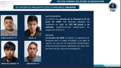 Ficha informativa de la FGE sobre la captura de presuntos secuestradores